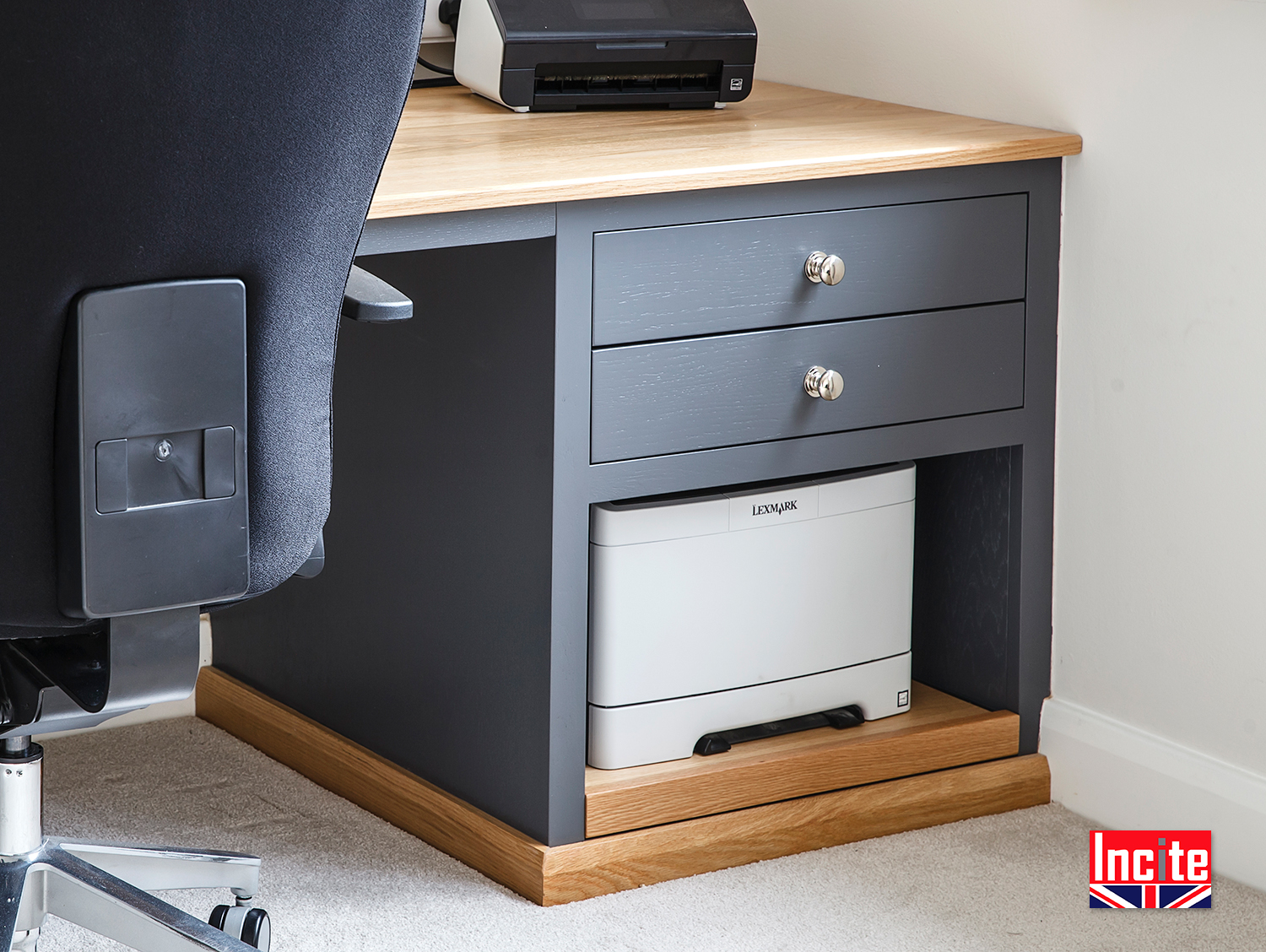 Custom Handmade Painted Oak Desk. Incite Interiors